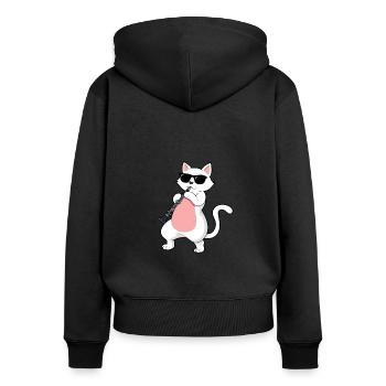 Klarinette Player Orchestra Musiker - Frauen Premium Bio Zip Hoodie - Schwarz - Hinten - Julia (174cm)