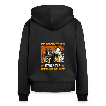 Forklift - Women's Premium Organic Zip Hoodie - black - Back - Julia (174cm)