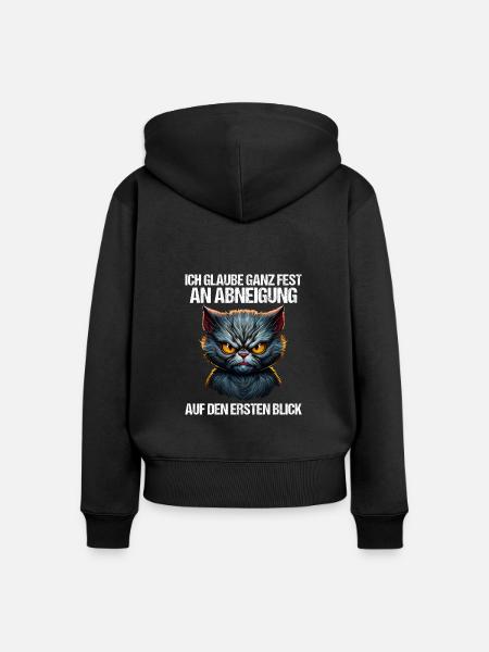 Katze Kätzchen Katzenhalter Katzen Sarkasmus - Frauen Premium Bio Zip Hoodie - Schwarz