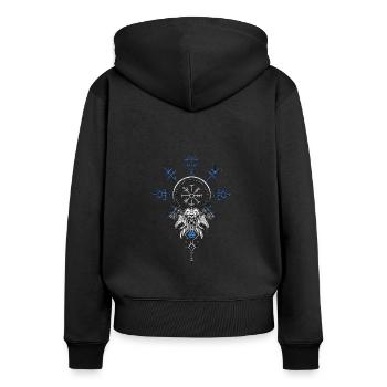 Celtic Vikinger Vegvisir compas Vikings - Sweat à capuche zippé Premium bio Femme - noir - Dos - Julia (174cm)