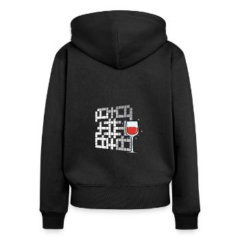 Kreuzworträtsel Lösen - Frauen Premium Bio Zip Hoodie - Schwarz - Hinten - Julia (174cm)