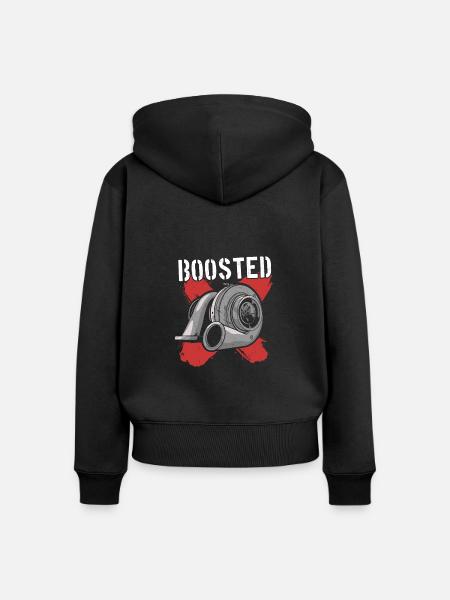 Turbolader Boosted - Turbo & Tuning - Frauen Premium Bio Zip Hoodie - Schwarz