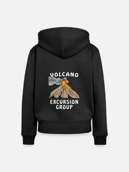 VOLCANO EXCURSION GROUP - Frauen Premium Bio Zip Hoodie - Schwarz