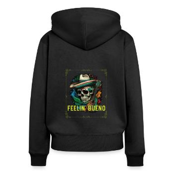 Feelin Bueno Mexican Life Mexico Pride Country - Women's Premium Organic Zip Hoodie - black - Back - Julia (174cm)