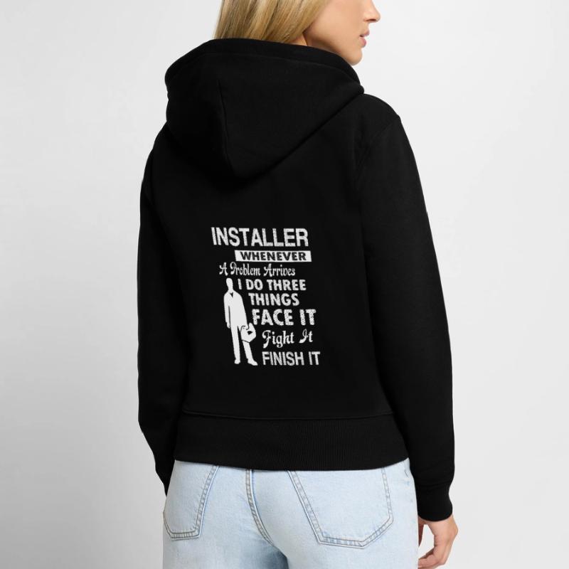 Installer Installer Solves Problem Women's Premium Organic Zip Hoodie