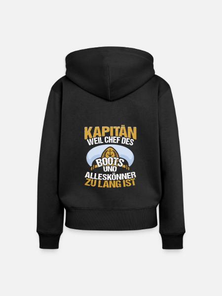 Kapitän Bootsfahrer Bootsbesitzer - Frauen Premium Bio Zip Hoodie - Schwarz