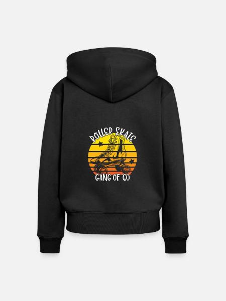 Rollschuhfahrer Rollerskates Rollschuh Gang 1960 - Frauen Premium Bio Zip Hoodie - Schwarz