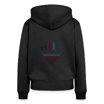 Human Evolution - Violoncelle Vintage - Sweat à capuche zippé Premium bio Femme - noir - Dos - Julia (174cm)