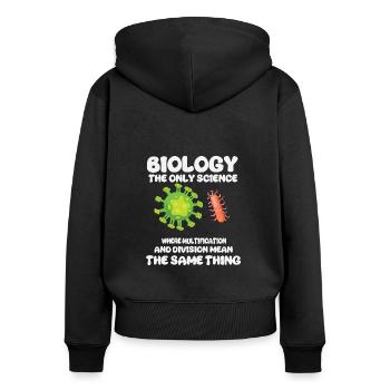 Biologie Lehrer Motiv Naturwissenschaft - Frauen Premium Bio Zip Hoodie - Schwarz - Hinten - Julia (174cm)