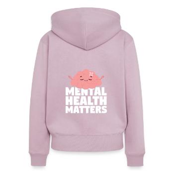 Mental Health Matters - Frauen Premium Bio Zip Hoodie - Altrosa - Hinten - Julia (174cm)