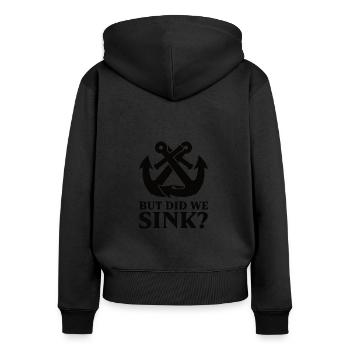 Bateau papa Capitaine Pontoon Sailor Croisière - Sweat à capuche zippé Premium bio Femme - noir - Dos - Julia (174cm)