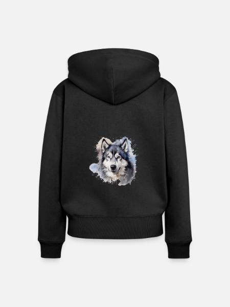 Alaskan Malamute - Frauen Premium Bio Zip Hoodie - Schwarz
