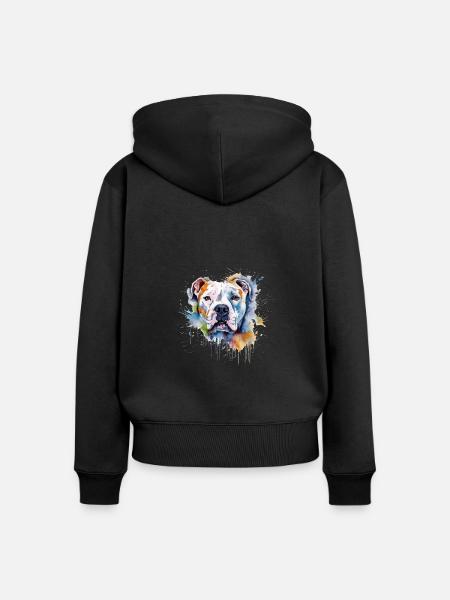 American Bulldog - Frauen Premium Bio Zip Hoodie - Schwarz