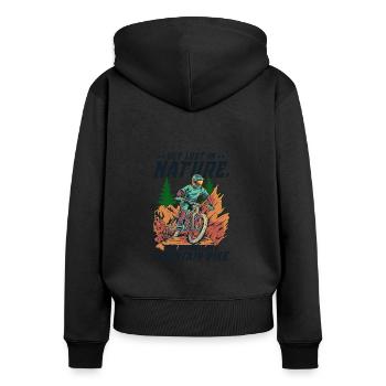 VTT VTT Descente VTT - Sweat à capuche zippé Premium bio Femme - noir - Dos - Julia (174cm)