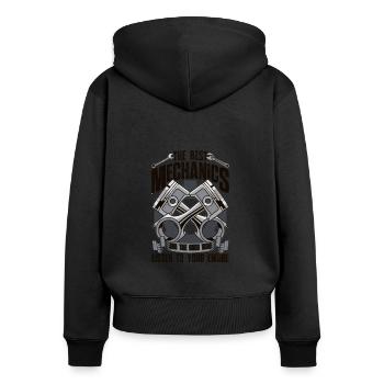 Mécanicien automobile Mécanicien automobile Mécanicien automobile Mécanicien automobile - Sweat à capuche zippé Premium bio Femme - noir - Dos - Julia (174cm)