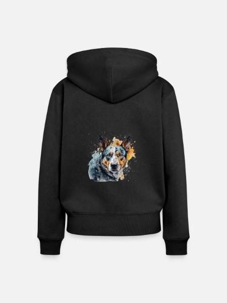 Australian Cattle Dog - Frauen Premium Bio Zip Hoodie - Schwarz