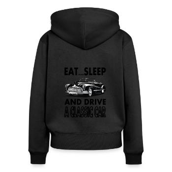 classic car classic car cool car turbo gift - Women's Premium Organic Zip Hoodie - black - Back - Julia (174cm)