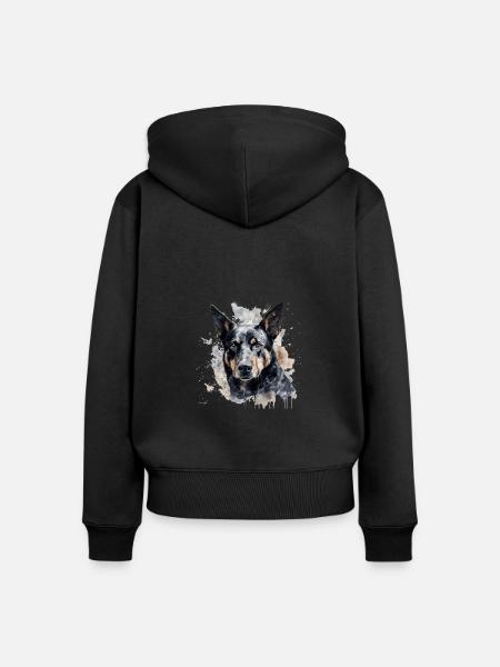 Australian Kelpie - Frauen Premium Bio Zip Hoodie - Schwarz