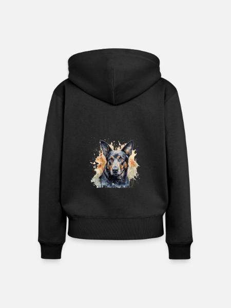 Australian Kelpie - Frauen Premium Bio Zip Hoodie - Schwarz