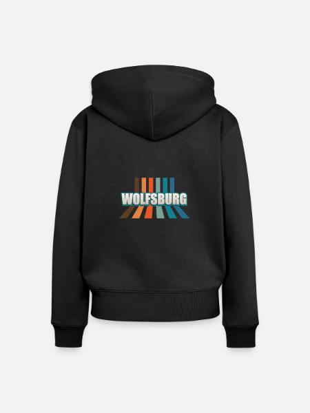 Wolfsburgerin Wolfsburger Wolfsburg - Frauen Premium Bio Zip Hoodie - Schwarz