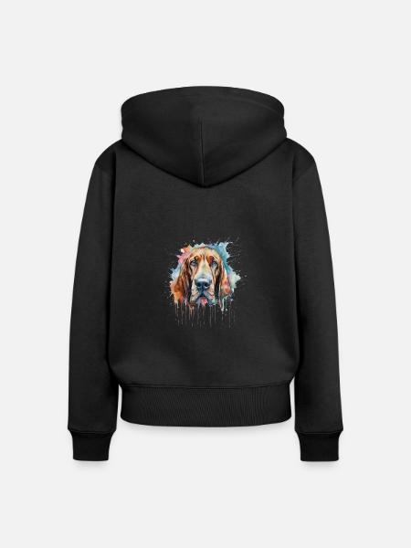 Bloodhound - Frauen Premium Bio Zip Hoodie - Schwarz