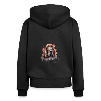 Bloodhound - Frauen Premium Bio Zip Hoodie - Schwarz - Hinten - Julia (174cm)