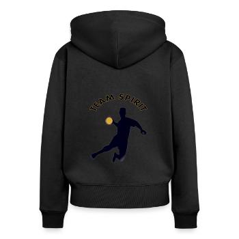 Handballspieler Spruch Handball spielen Geschenk - Frauen Premium Bio Zip Hoodie - Schwarz - Hinten - Julia (174cm)