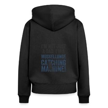 Papa Catching - Muscle Lung Fishing - Sweat à capuche zippé Premium bio Femme - noir - Dos - Julia (174cm)