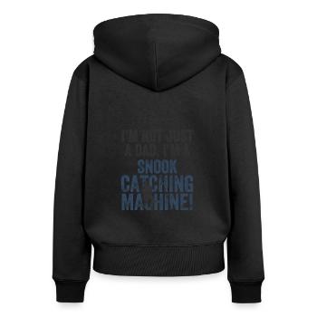 Papa Fängt - Snook-Angeln - Frauen Premium Bio Zip Hoodie - Schwarz - Hinten - Julia (174cm)