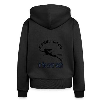 Scuba Diver Snorkeling Scuba Diver Cadeau - Sweat à capuche zippé Premium bio Femme - noir - Dos - Julia (174cm)