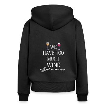 Winzer Wein Spruch für Weinliebhaber - Frauen Premium Bio Zip Hoodie - Schwarz - Hinten - Julia (174cm)