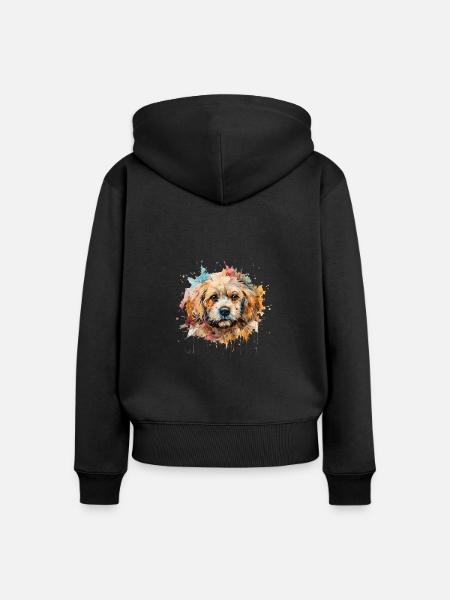 Bolonka Zwetna - Frauen Premium Bio Zip Hoodie - Schwarz