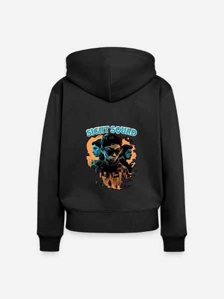 Sight Squad 6 - Frauen Premium Bio Zip Hoodie - Schwarz