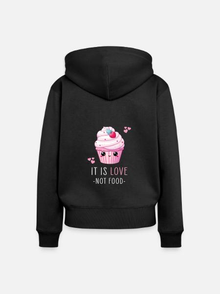 Cupcake Kawaii - Frauen Premium Bio Zip Hoodie - Schwarz