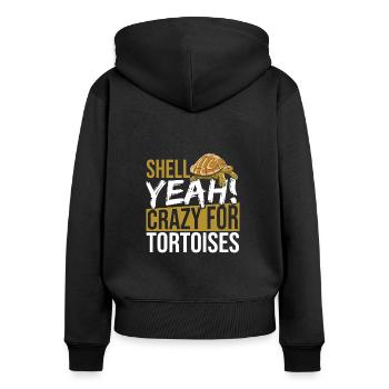 Funny Shell Yeah I Love Tortoises Reptile Turtle - Frauen Premium Bio Zip Hoodie - Schwarz - Hinten - Julia (174cm)