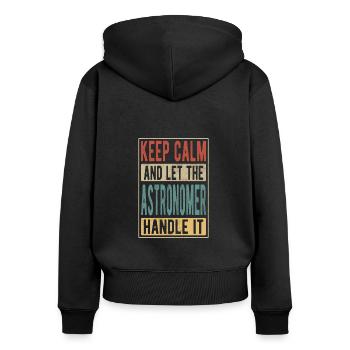 Astronom Retro Geschenk - Frauen Premium Bio Zip Hoodie - Schwarz - Hinten - Julia (174cm)