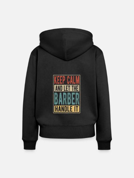 Barbier Retro Geschenk - Frauen Premium Bio Zip Hoodie - Schwarz
