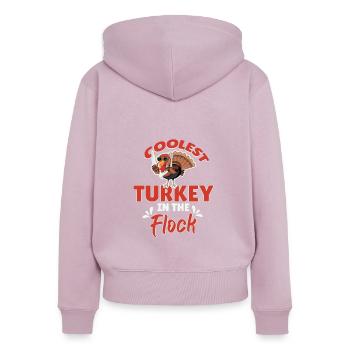 Coolest Turkey In The Flock - Frauen Premium Bio Zip Hoodie - Altrosa - Hinten - Julia (174cm)