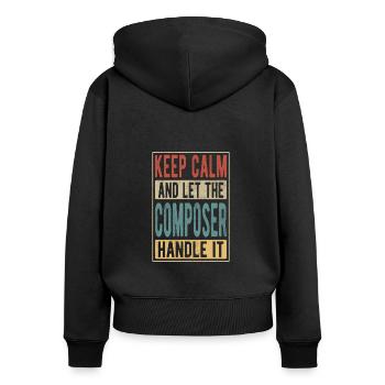 Komponist Retro Geschenk - Frauen Premium Bio Zip Hoodie - Schwarz - Hinten - Julia (174cm)
