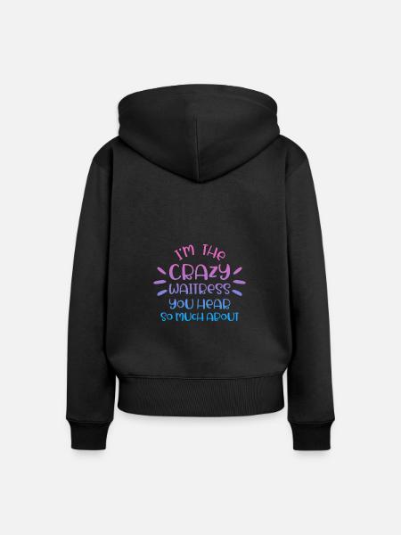 Diner Bar Kellnerin Kellner - Frauen Premium Bio Zip Hoodie - Schwarz