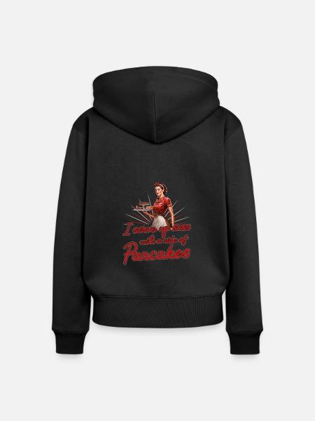 Diner Bar Kellnerin Kellner - Frauen Premium Bio Zip Hoodie - Schwarz