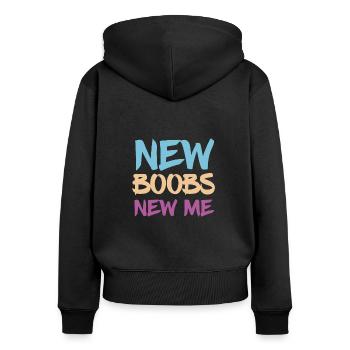 Neue Brüste Neue Ich Lustige Brüste Chirurgie - Frauen Premium Bio Zip Hoodie - Schwarz - Hinten - Julia (174cm)