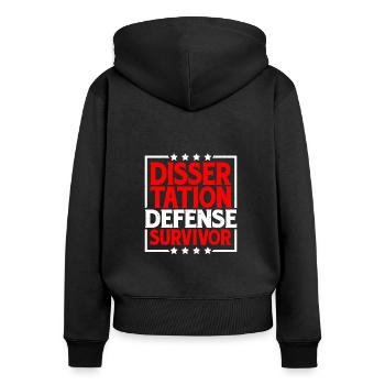 Dissertation Defense Survivor 8 - Frauen Premium Bio Zip Hoodie - Schwarz - Hinten - Julia (174cm)