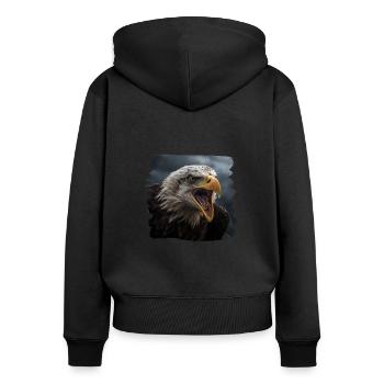 Alder Weißkopfseeadler Vogel SteinAdler - Frauen Premium Bio Zip Hoodie - Schwarz - Hinten - Julia (174cm)