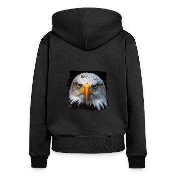 Alder Weißkopfseeadler Vogel SteinAdler - Frauen Premium Bio Zip Hoodie - Schwarz - Hinten - Julia (174cm)