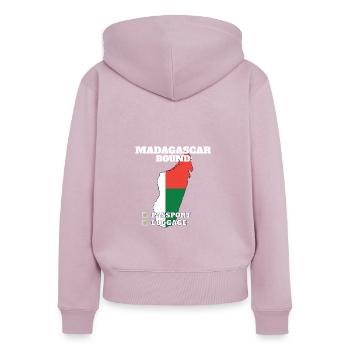 Madagascar Bound Country Travel Malagasy Flag - Women's Premium Organic Zip Hoodie - dusky pink - Back - Julia (174cm)