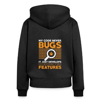 Programmierer Entwickler Coder Code - Frauen Premium Bio Zip Hoodie - Schwarz - Hinten - Julia (174cm)