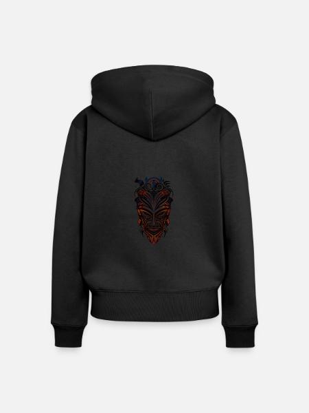 Stammesmaske - Frauen Premium Bio Zip Hoodie - Schwarz