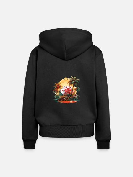 Kasino - Frauen Premium Bio Zip Hoodie - Schwarz