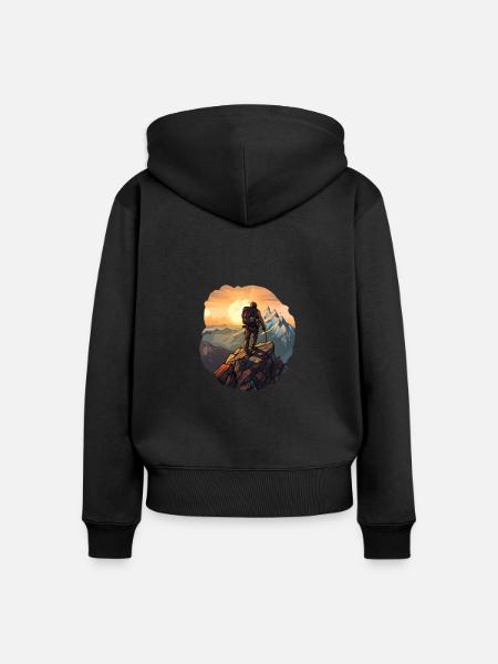 Bergsteigen - Frauen Premium Bio Zip Hoodie - Schwarz